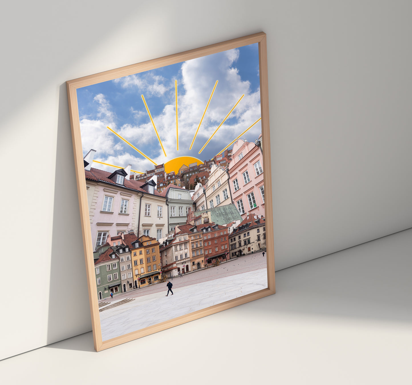Plakat "Sunshine Old Town Warsaw" - Kolaż - Fotografia kompozytowa